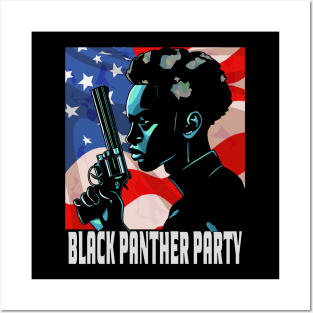 Black Panther Party American Flag 1966 Posters and Art